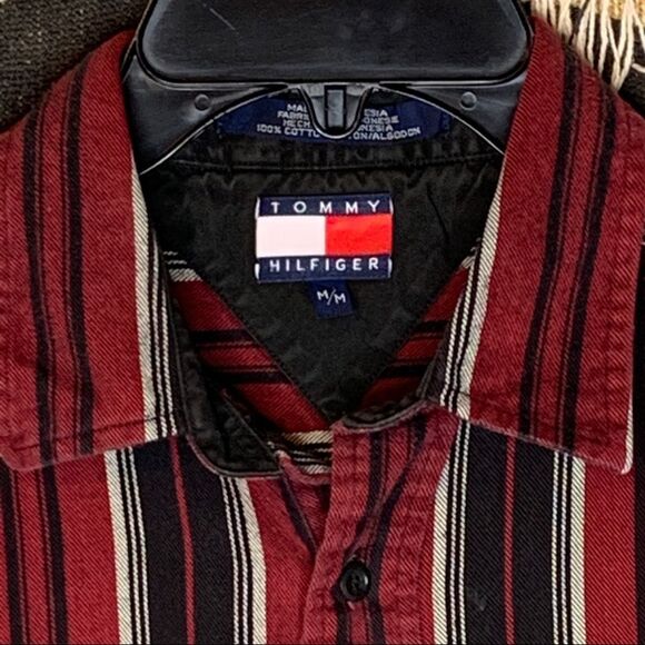 Vintage Tommy Hilfiger Motorcycle Dress Shirt M - Picture 3 of 5